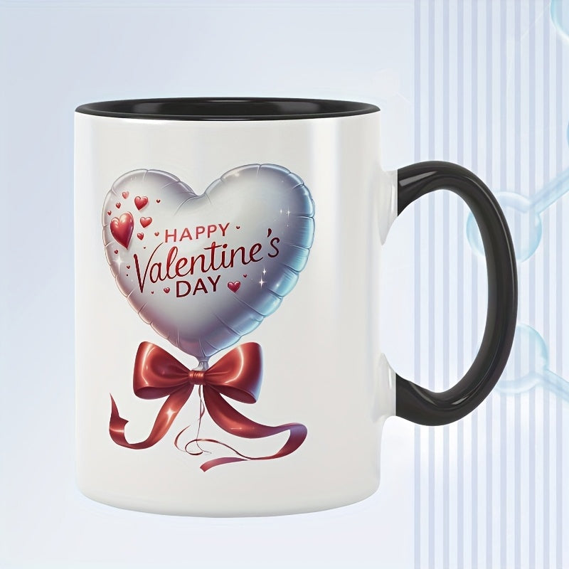 Tailorly Black Accent 11 oz Mug - red ribbon heart