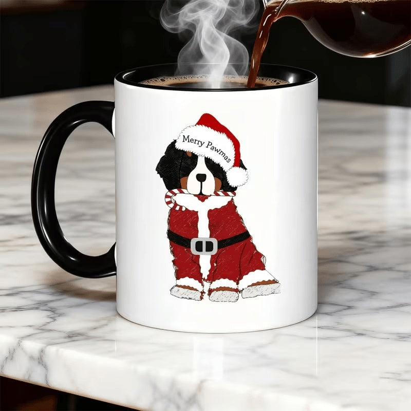 Tailorly Black Accent 11 oz Mug - bernese design mug with bernese design cute bmd puppy or 11oz cup for tea milk reusable gift for dog lovers