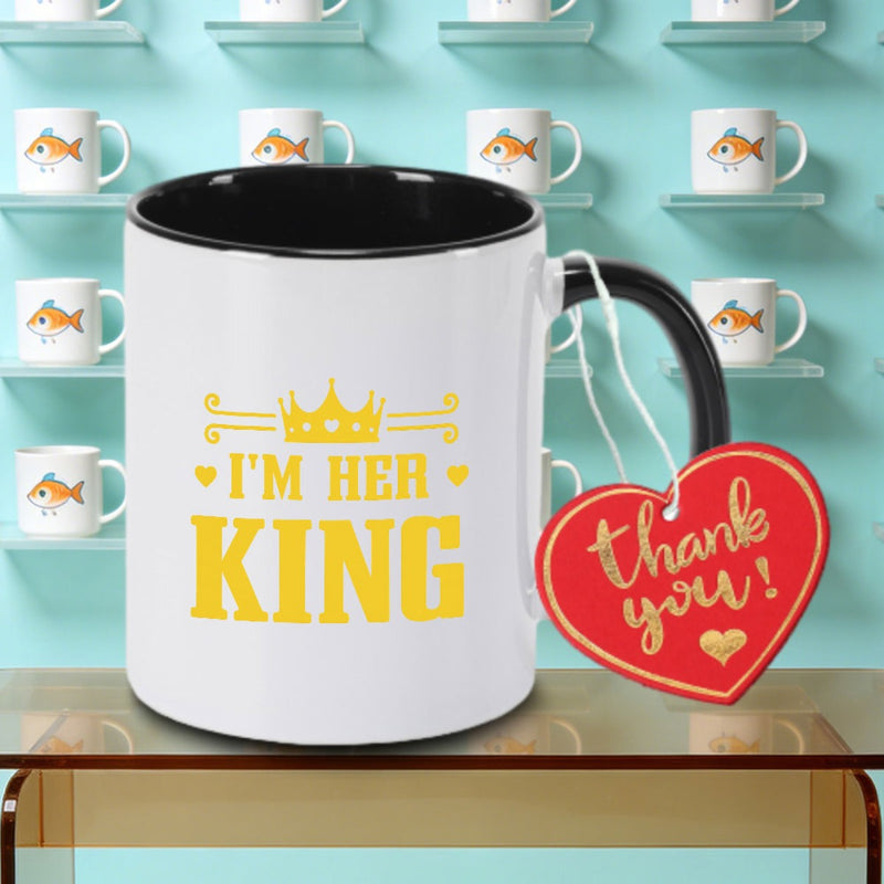 Tailorly Black Accent 11 oz Mug - Yellow I M Graphic Print Logo