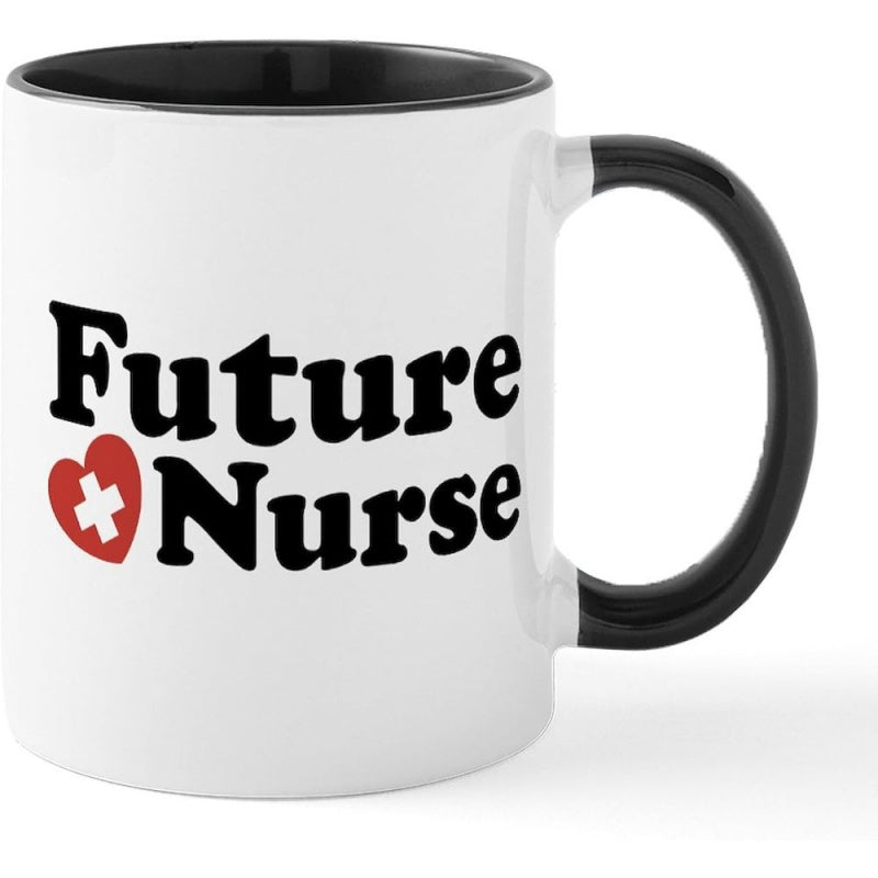 Tailorly Black Accent 11 oz Mug - 11 oz 325 ml ceramic coffee mug nurses from _4be9fccee7c94c5381590db0fa65c9f6