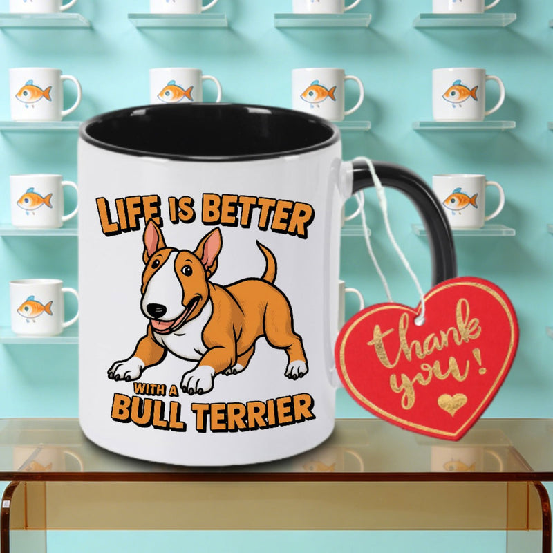 Tailorly Black Accent 11 oz Mug - Terrier illustration