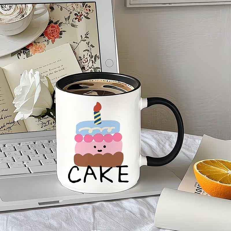 Tailorly Black Accent 11 oz Mug - Cartoon cake