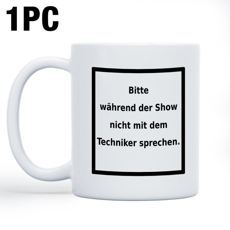 Tailorly White Ceramic 11 oz Mug - 1PC Minimalist Black Square Frame On A Simple