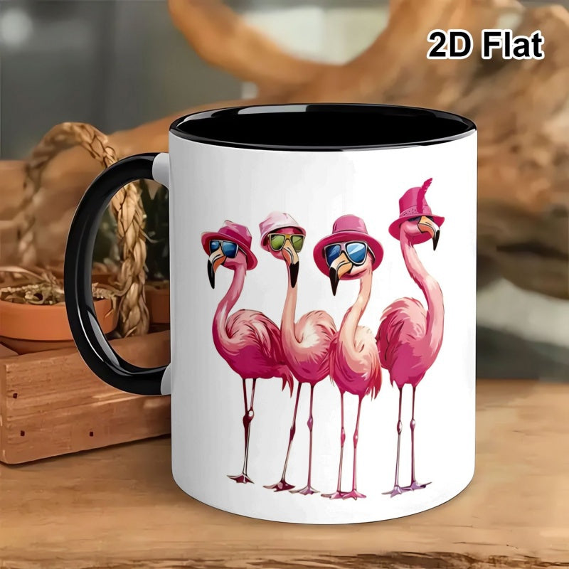 Tailorly Black Accent 11 oz Mug - funny flamingo party