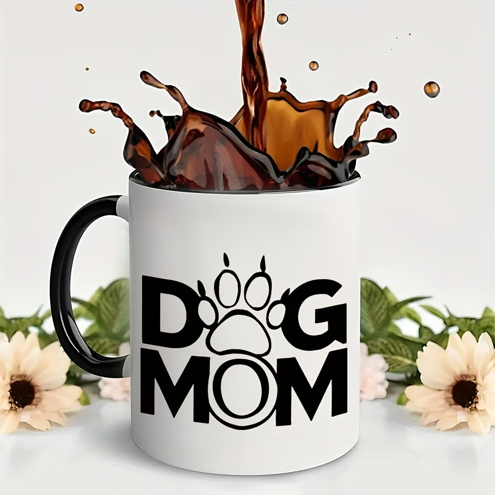 Tailorly Black Accent 11 oz Mug - 1pc mom mug ceramic 11oz large capacity office coffee shop gifts festival giveaways easy to clean gift