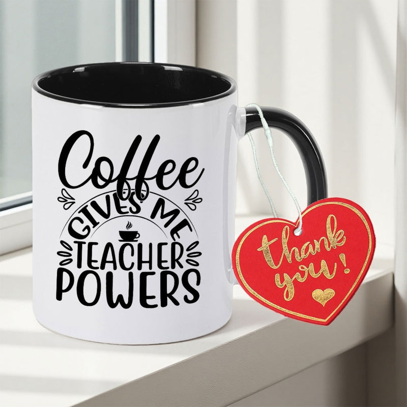 Tailorly Black Accent 11 oz Mug - Black Lettering， Stylish Cursive