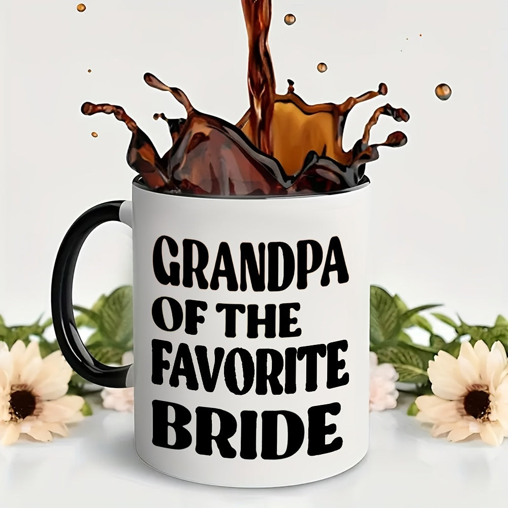 Tailorly Black Accent 11 oz Mug - simple grandpa of bride text