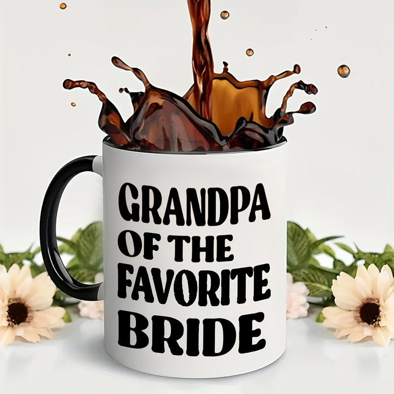 Tailorly Black Accent 11 oz Mug - simple grandpa of bride text