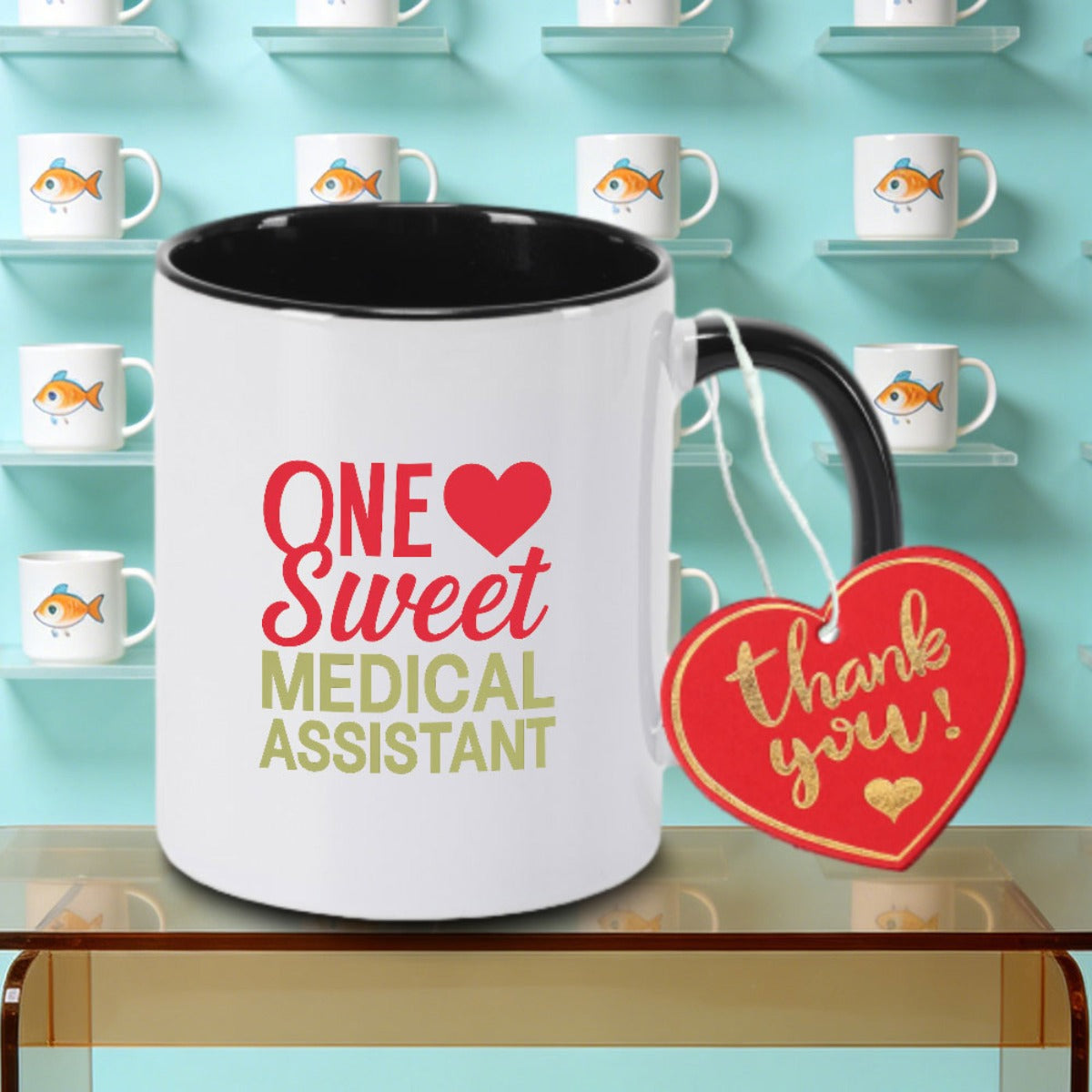 Tailorly Black Accent 11 oz Mug - This Ceramic Coffee Mug Is Perfect for Tea Milk Or Water Making It a Great Christmas Gift for Home Use During