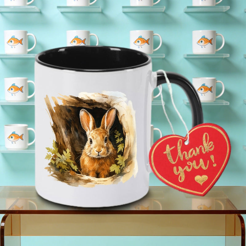 Tailorly Black Accent 11 oz Mug - bunny
