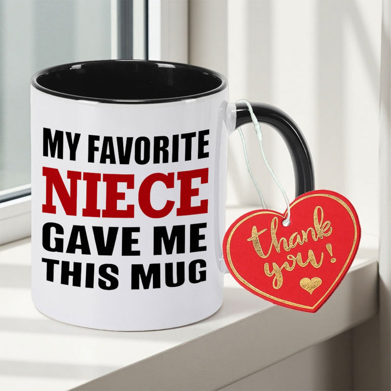 Tailorly Black Accent 11 oz Mug - 1pc with Aunt Gifts Uncle Gifts Mothers Day Fathers Day Appreciation Christmas Birthday Print Double Sided Print Travel