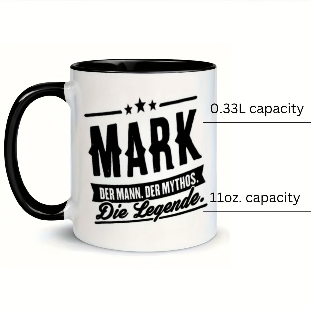 Tailorly Black Accent 11 oz Mug - the legend humorous text