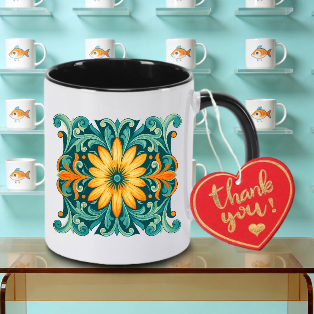 Tailorly Black Accent 11 oz Mug - Bohemian Logo