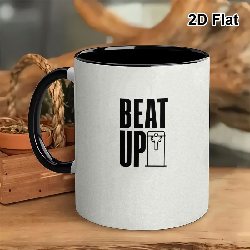 Tailorly Black Accent 11 oz Mug - humorous beat up pull up graphic