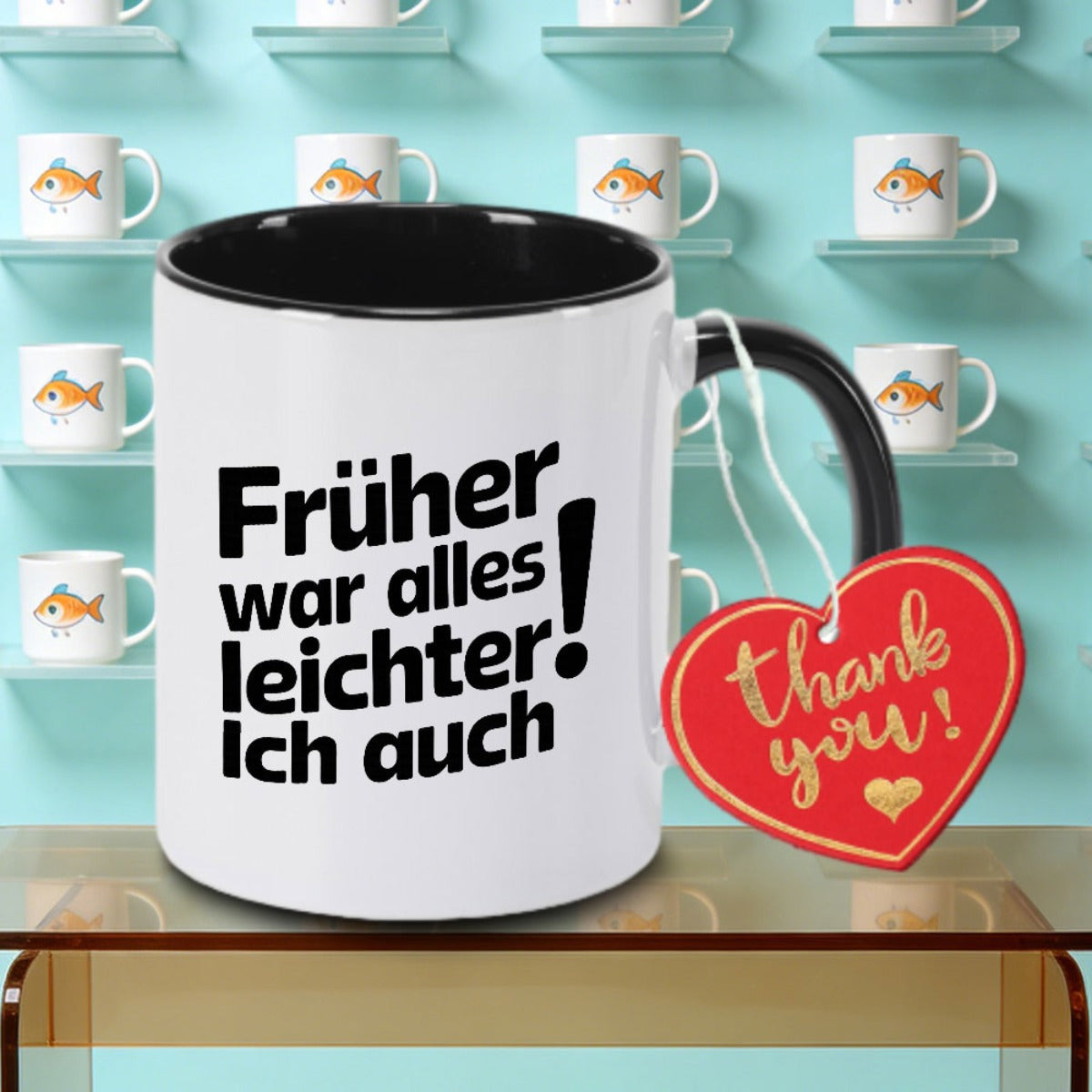 Tailorly Black Accent 11 oz Mug - Germantext Logo