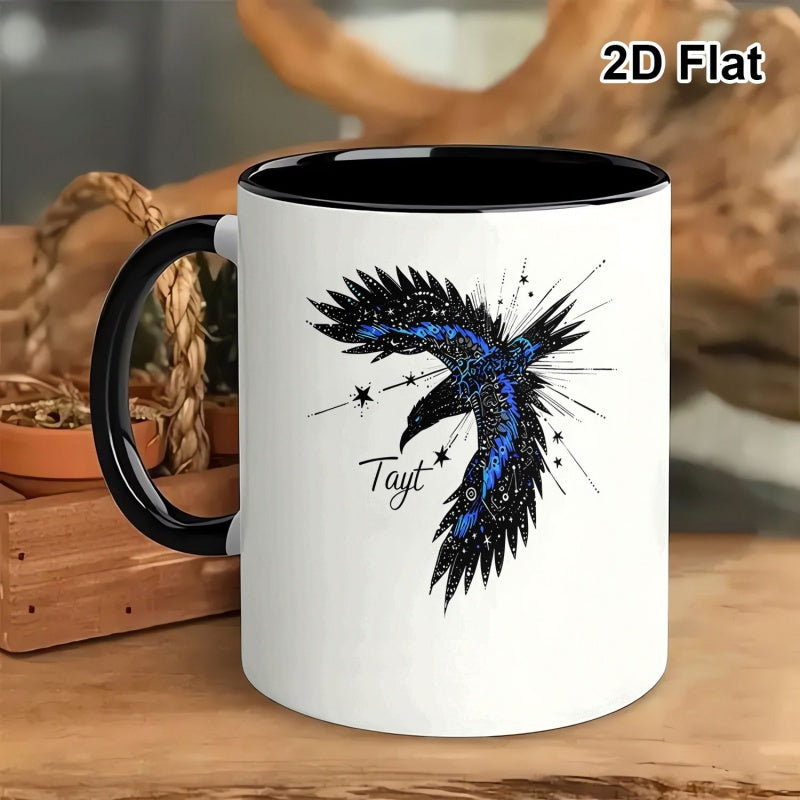 Tailorly Black Accent 11 oz Mug - starry sky graphic