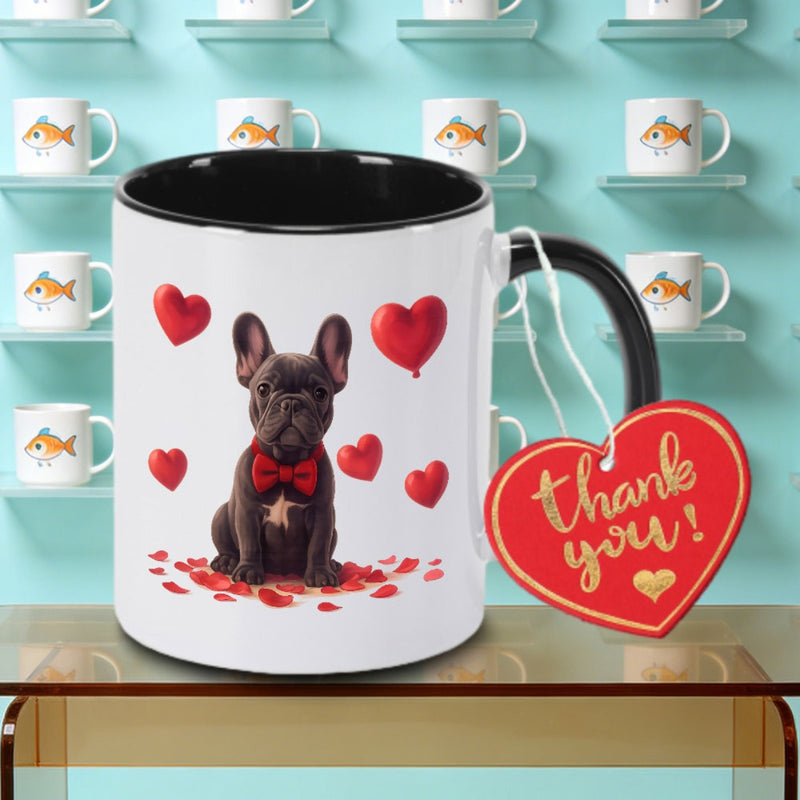 Tailorly Black Accent 11 oz Mug - French Bulldog Logo