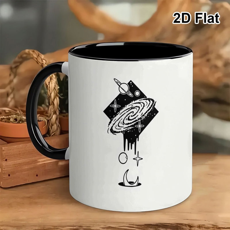 Tailorly Black Accent 11 oz Mug - black and white graphic print