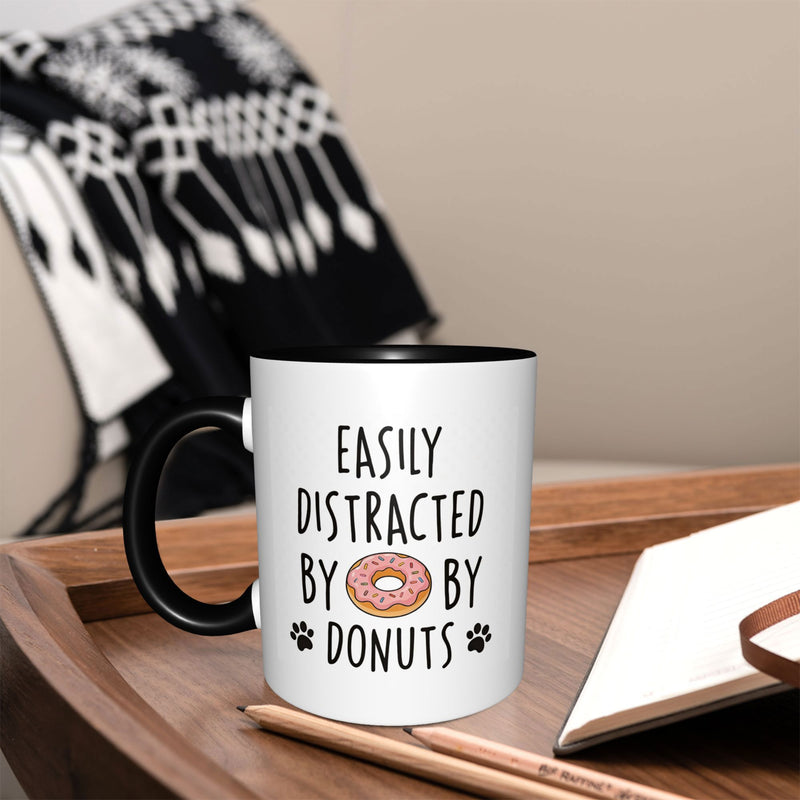 Tailorly Black Accent 11 oz Mug - Donuts Sweet Treat
