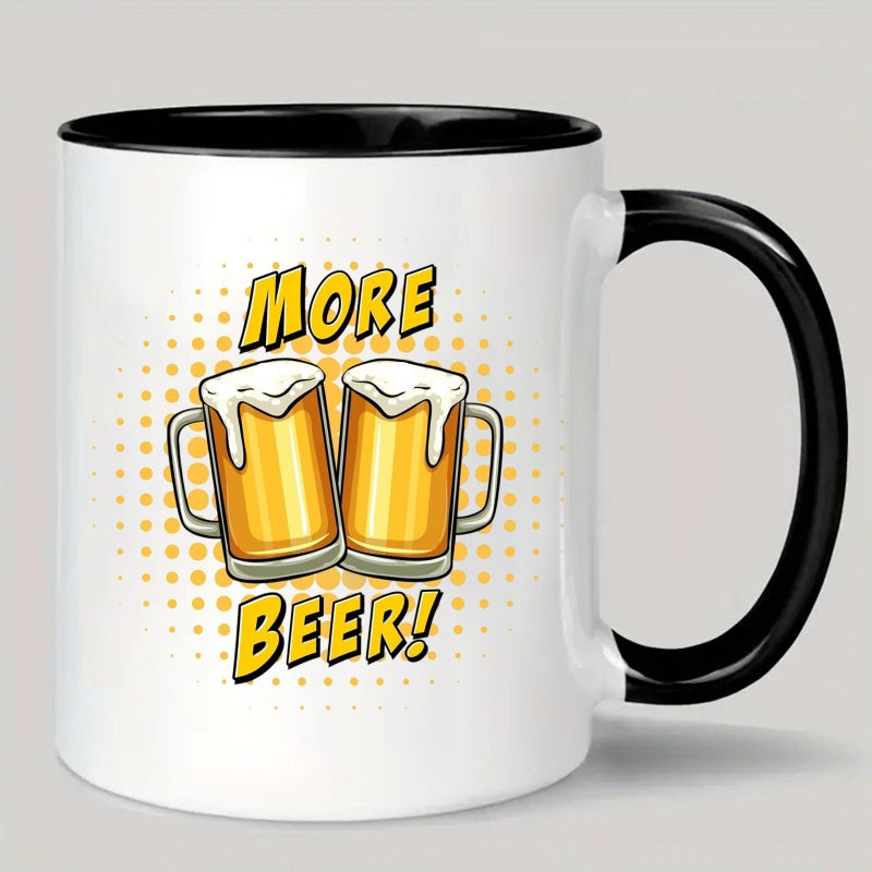 Tailorly Black Accent 11 oz Mug - cheers more beer