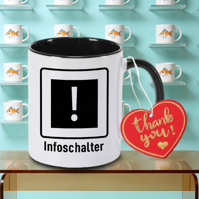 Tailorly Black Accent 11 oz Mug - A Single Humorous German Quote Logo