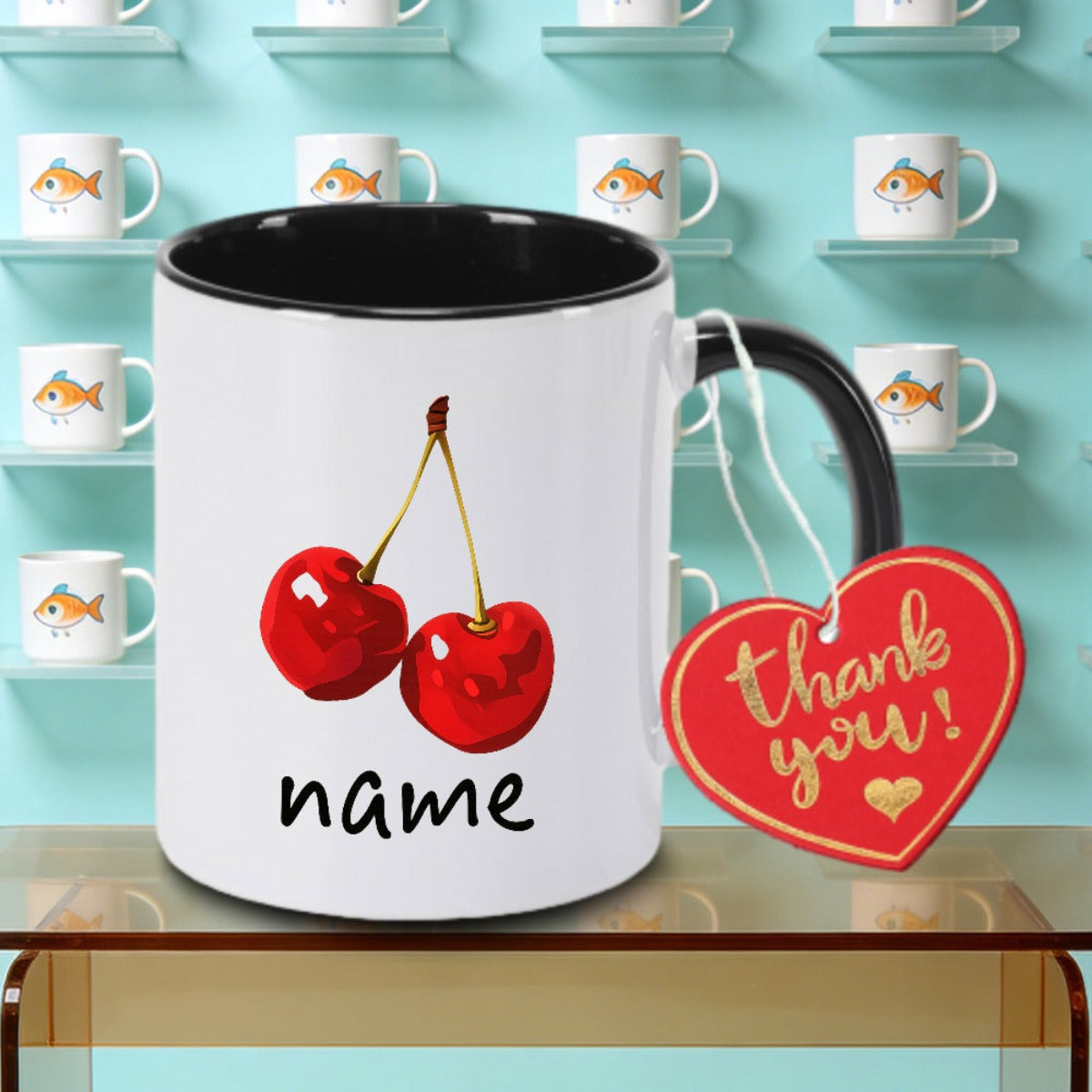 Tailorly Black Accent 11 oz Mug - Cherry Logo