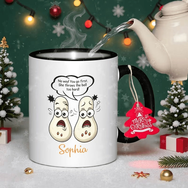 Tailorly Black Accent 11 oz Mug - 11oz ceramic mug with large capacity coffee cup dishwasher classic ceramic cup for home office for coffee tea ideal