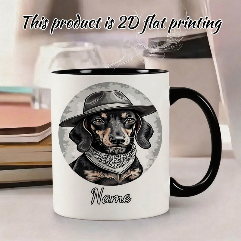 Tailorly Black Accent 11 oz Mug - dog name text