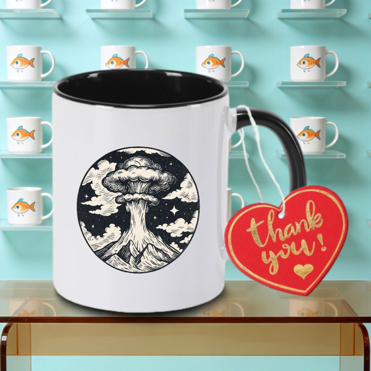 Tailorly Black Accent 11 oz Mug - Wide Festival Valentine Carnival Logo