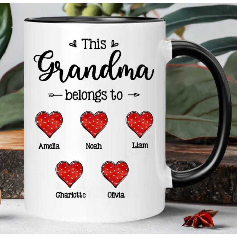 Tailorly Black Accent 11 oz Mug - this grandma gift family celebrations home gift project durable ceramic grandmother