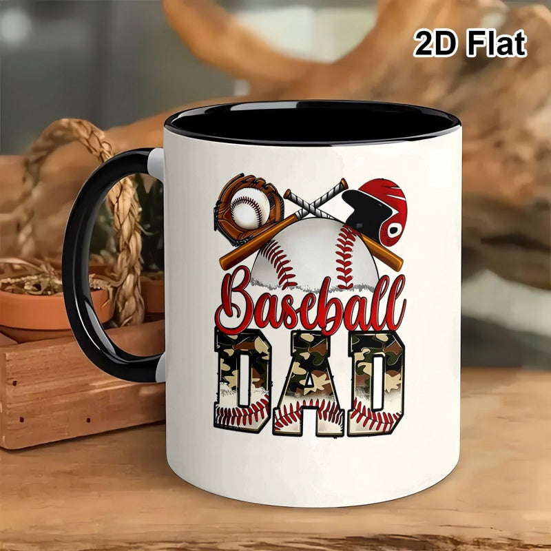 Tailorly Black Accent 11 oz Mug - baseball dad camouflage graphic print