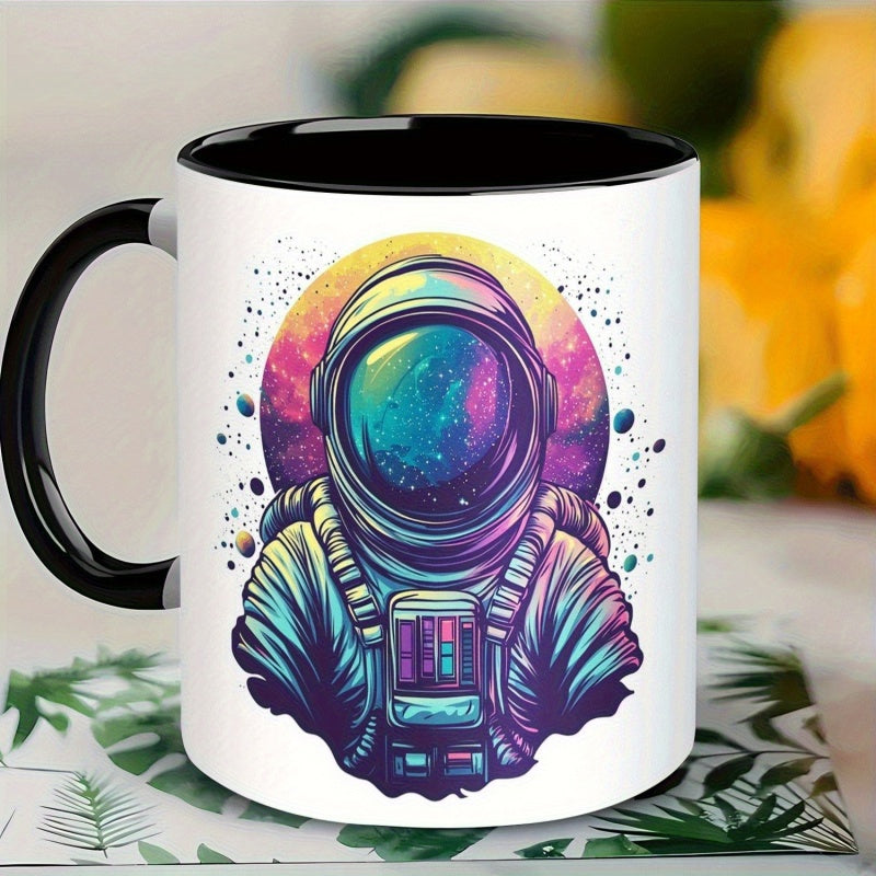 Tailorly Black Accent 11 oz Mug - astronaut helmet and controller design