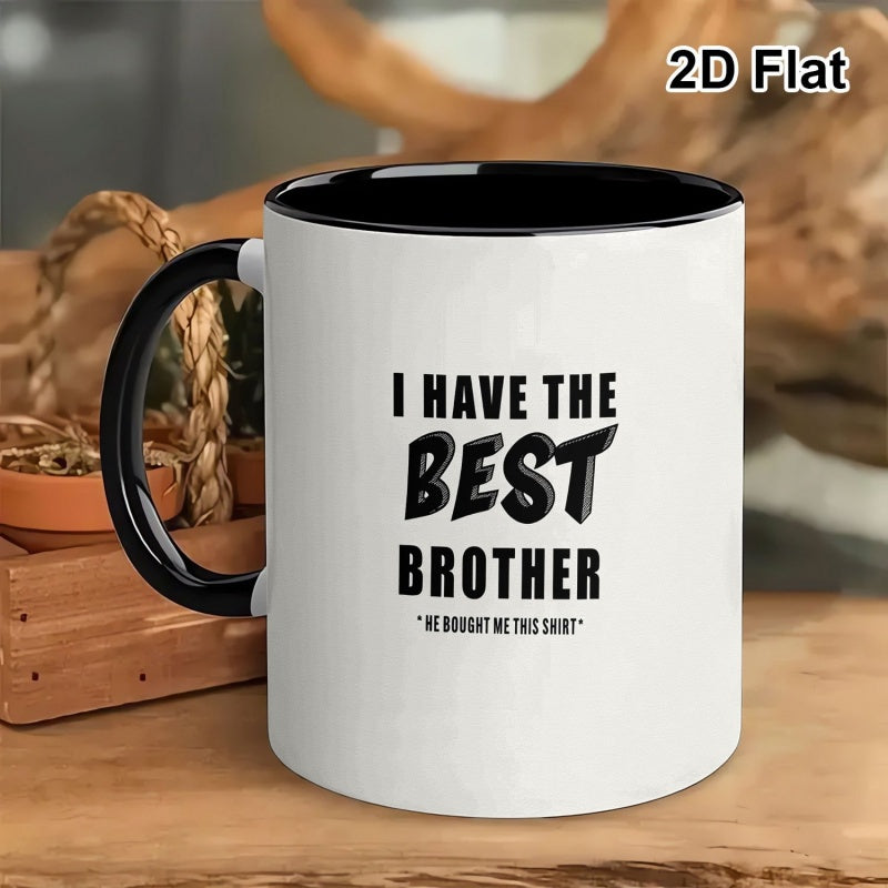 Tailorly Black Accent 11 oz Mug - i have the best brother in black and white