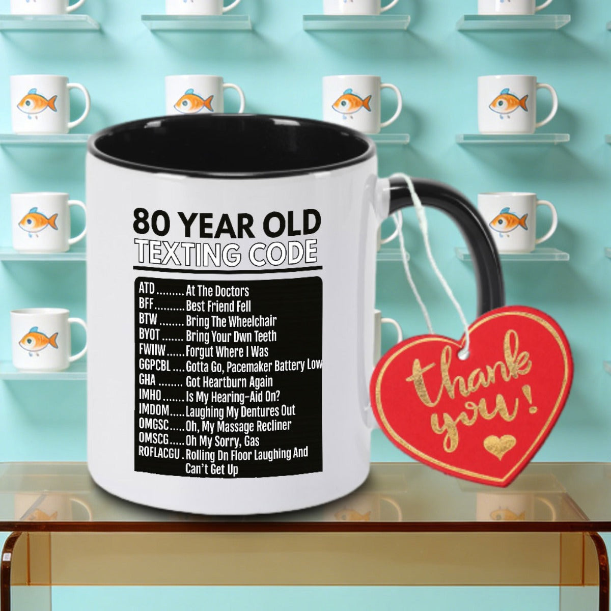 Tailorly Black Accent 11 oz Mug - Funny Senior Themed Logo