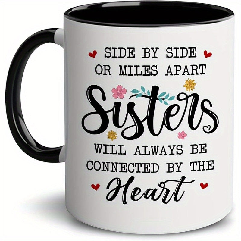 Tailorly Black Accent 11 oz Mug - quote with floral heart accents