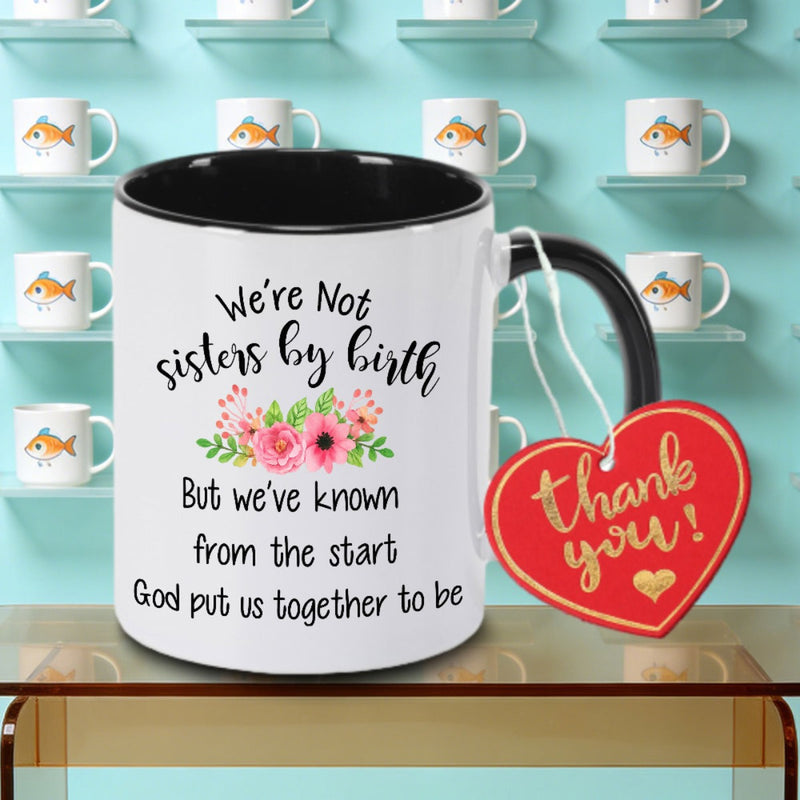 Tailorly Black Accent 11 oz Mug - Sisters by Birth Logo