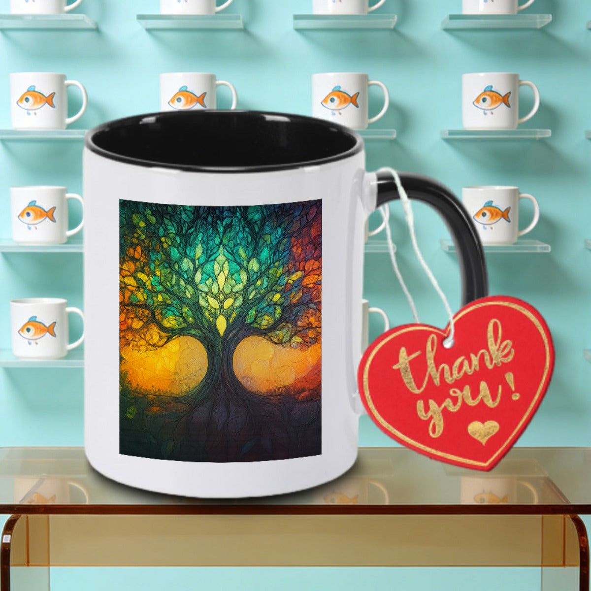 Tailorly Black Accent 11 oz Mug - Tree logo