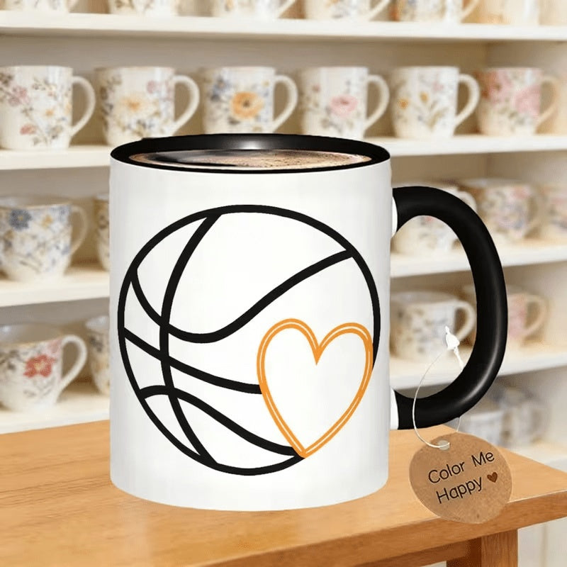 Tailorly Black Accent 11 oz Mug - basketball