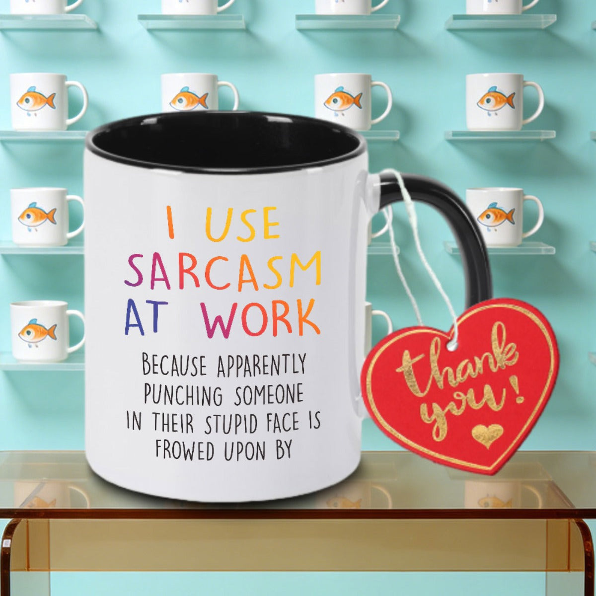 Tailorly Black Accent 11 oz Mug - Sarcastic text: "Tea Milk Or Water. This a Great Ho"