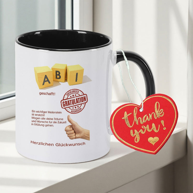 Tailorly Black Accent 11 oz Mug - Congratulations on Your Anniversary
