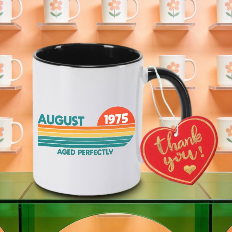 Tailorly Black Accent 11 oz Mug - retro vintage sunset design logo