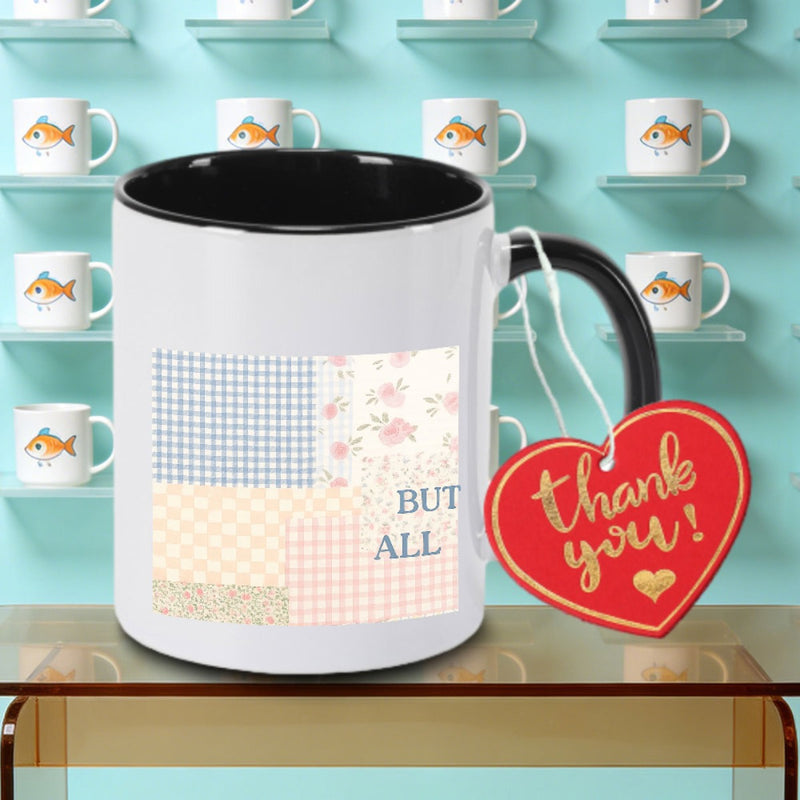 Tailorly Black Accent 11 oz Mug - Vintage floral