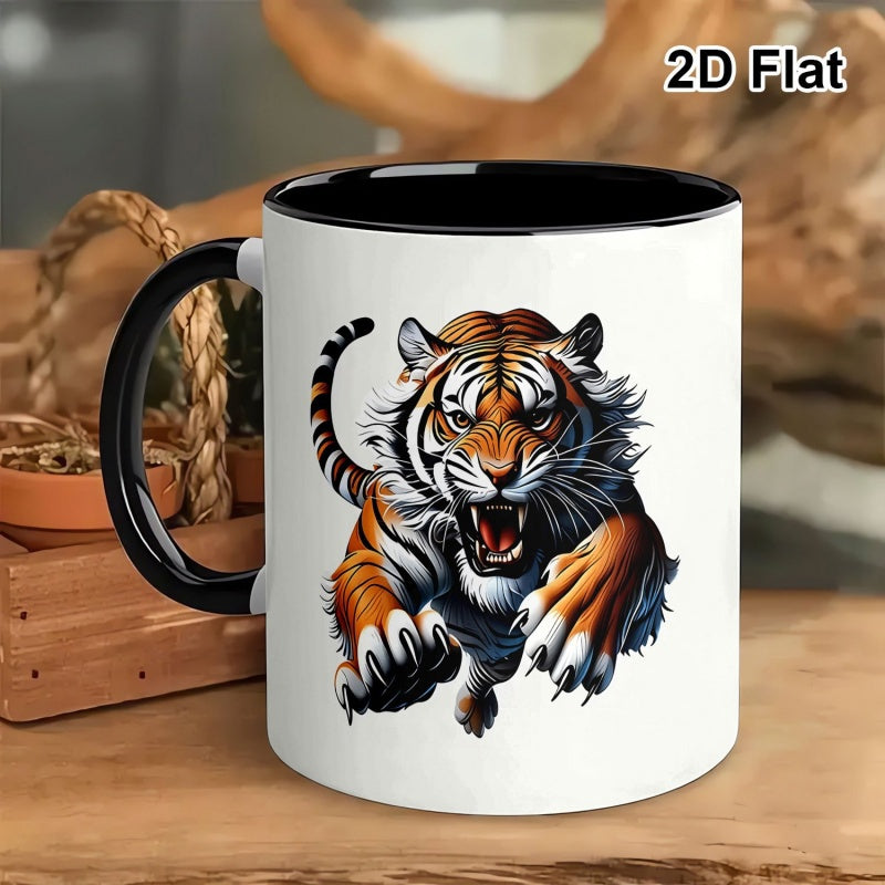 Tailorly Black Accent 11 oz Mug - one porcelain mug 11 ounces featuring a design with a black handle coffee tea and hot beverages an valentines day