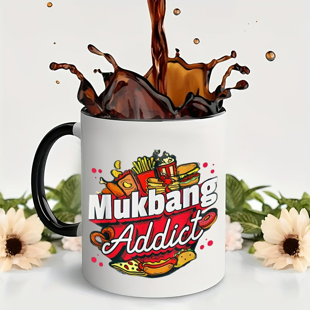 Tailorly Black Accent 11 oz Mug - 1pc themed mug ceramic 11oz large capacity eating suitable for home office korean video chat gifts easy
