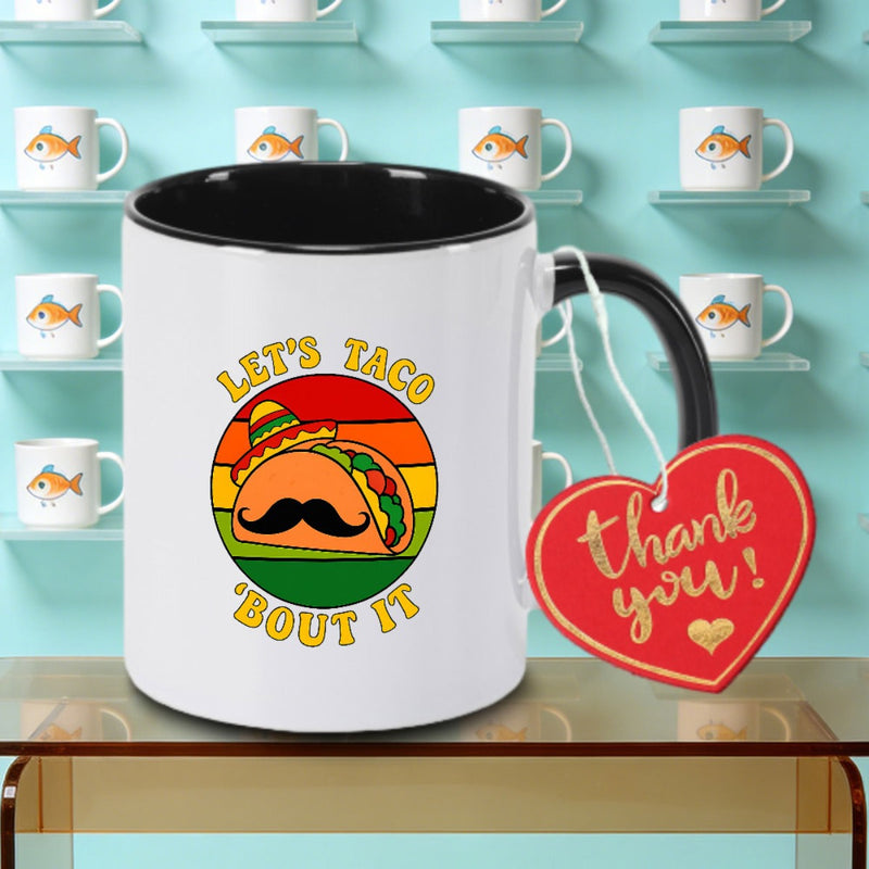 Tailorly Black Accent 11 oz Mug - Taco Print Logo