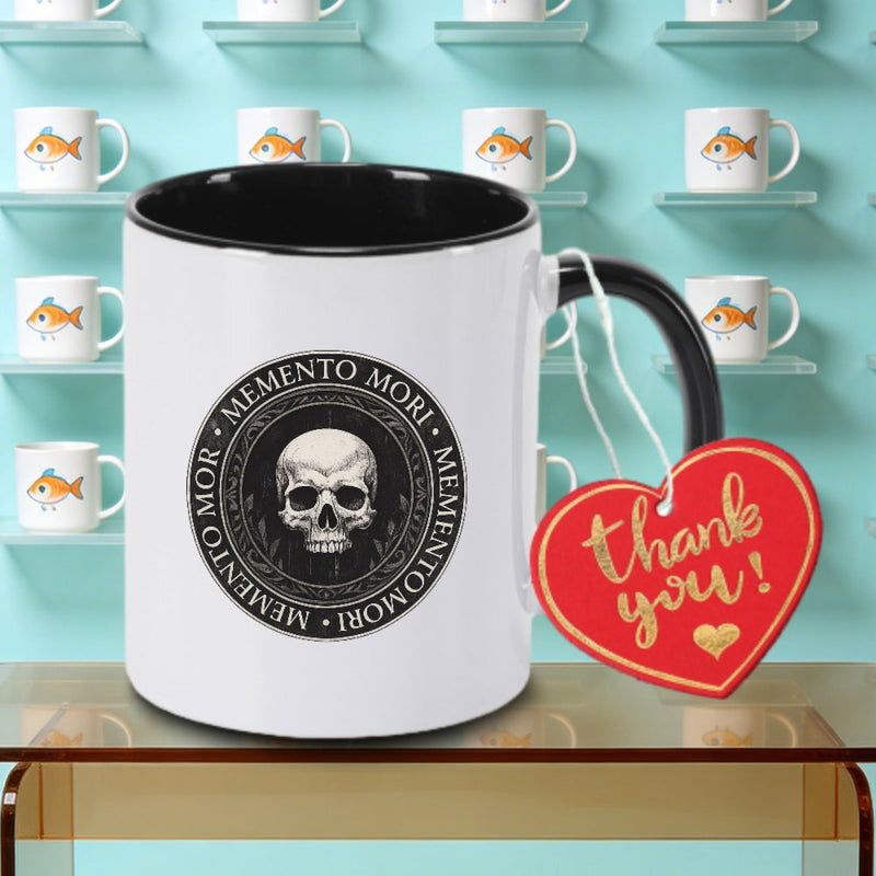 Tailorly Black Accent 11 oz Mug - Skull Roses