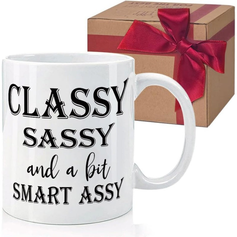 Tailorly White Ceramic 11 oz Mug - Classy Sassy And A Bit Smart Assy Minimalist Featuring Stylish Bold Modern Typography Mug