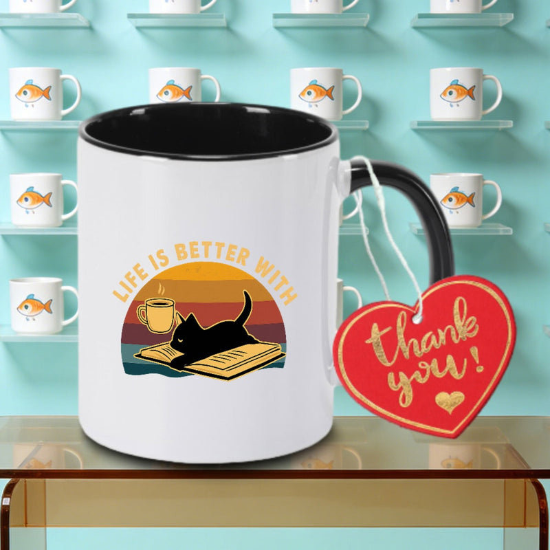 Tailorly Black Accent 11 oz Mug - Graphic Design Vibrant Print Logo