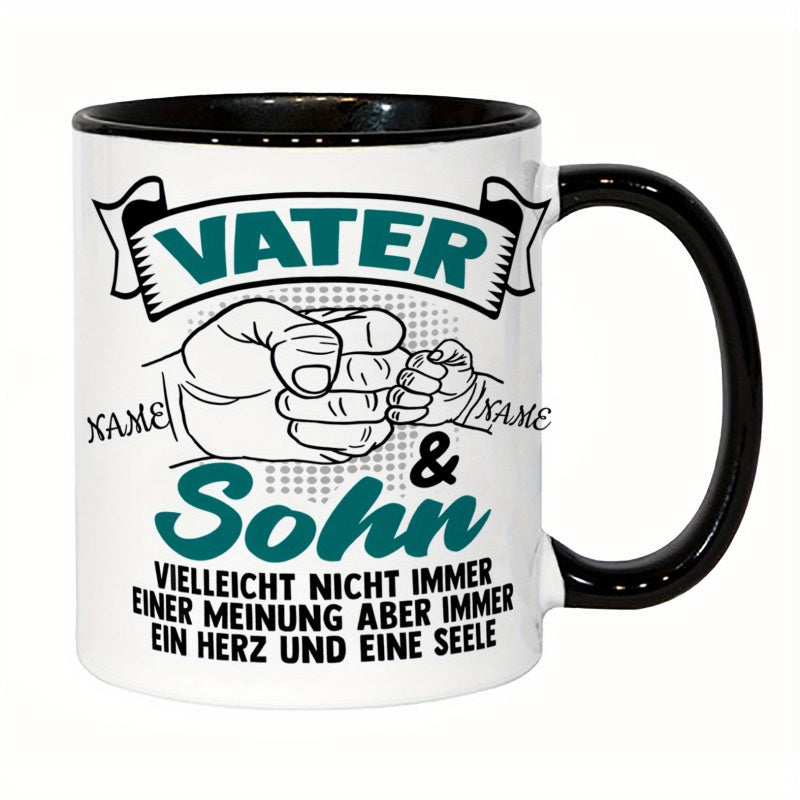 Tailorly Black Accent 11 oz Mug - 1pc 7 color options multicolor ceramic mug 11oz 325ml microwave safe coffee cup with glossy poly coating hand wash only
