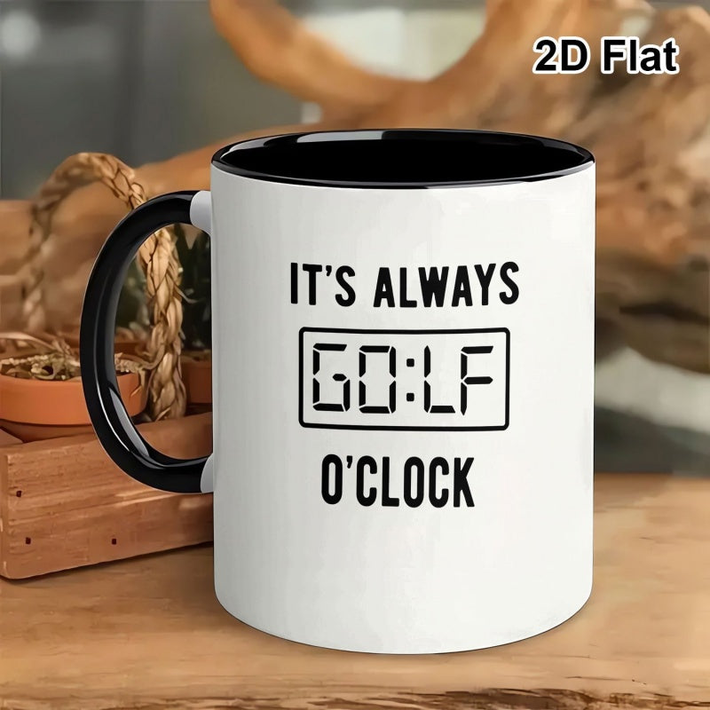 Tailorly Black Accent 11 oz Mug - golf print